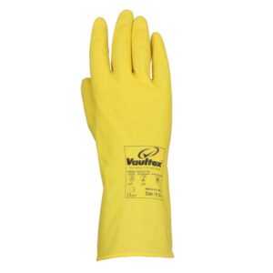 Vaultex PHO Latex Rubber Gloves, 33cm, Yellow, Size L