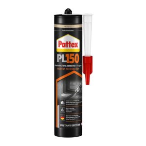 Pattex Construction Adhesive PL150 Solvent Based 380g Beige Cartridge Heavy-Duty Construction Bonding