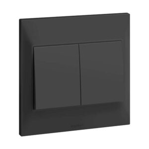 Legrand Belanko S 2-Gang 1-Way 16AX Switch, Dual Circuits, Single Location, Suitable for Home & Office – Anthracite