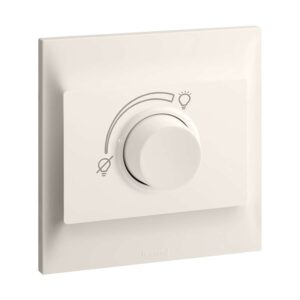 Legrand Belanko S 500W Rotary Dimmer, 1-Gang, Push-On/Off with Smooth Dimming, Classic Look, Simple Scene Control, Suitable for Bedrooms - Ivory