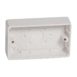Legrand Synergy PVC Back Box 2-Gang, 35 mm Depth, Screw-fix, Moulded Fixings, and Multiple Knockouts - White
