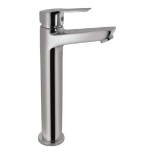 Essco Jaquar (APR-CHR-101005NB) 600 mm Long Braided Hoses & Single Lever High Neck Basin Mixer without Popup Waste - Chrome