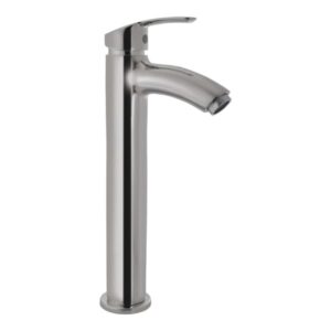 Essco Jaquar (COS-CHR-103005NB) 600 mm Long Braided Hoses & Single Lever High Neck Basin Mixer without Popup Waste - Chrome